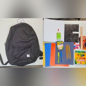 Backpack filled with school supplies